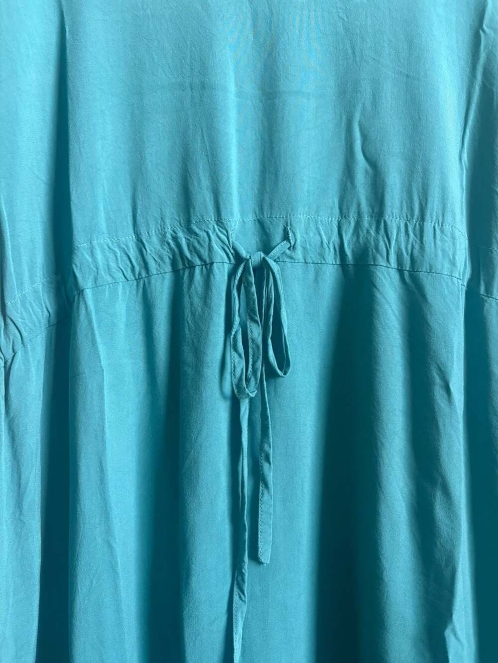 Ekouaer Swimsuit Coverup Dress Size XL Teal V Neck Drawstring - Picture 3 of 4